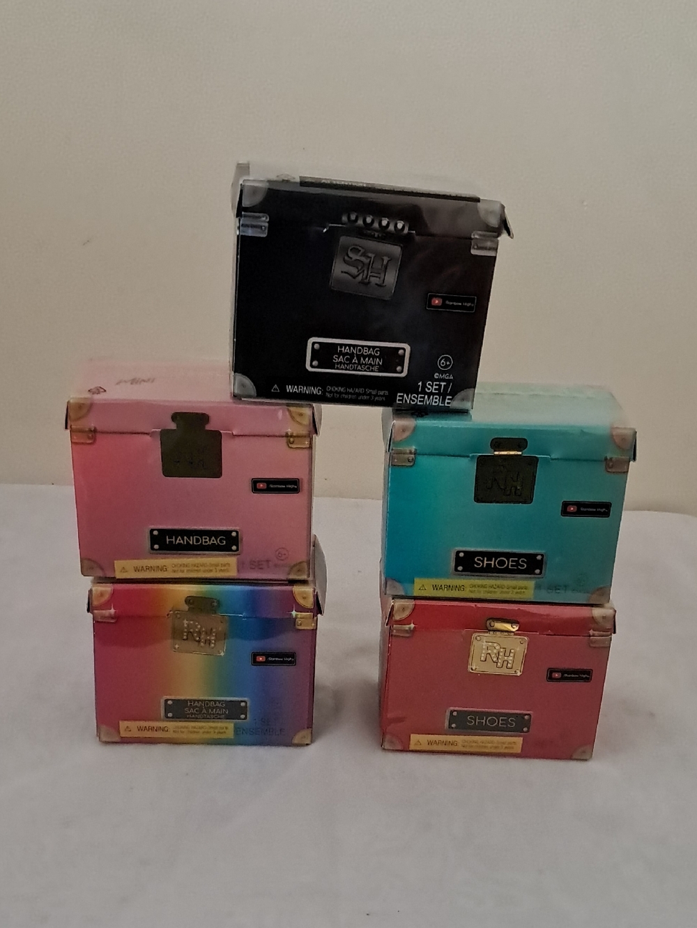 Rainbow High Mini Accessories Studio Handbags & Shoes Blind Box Lot Of 5